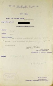 Cadet end of term report sheet