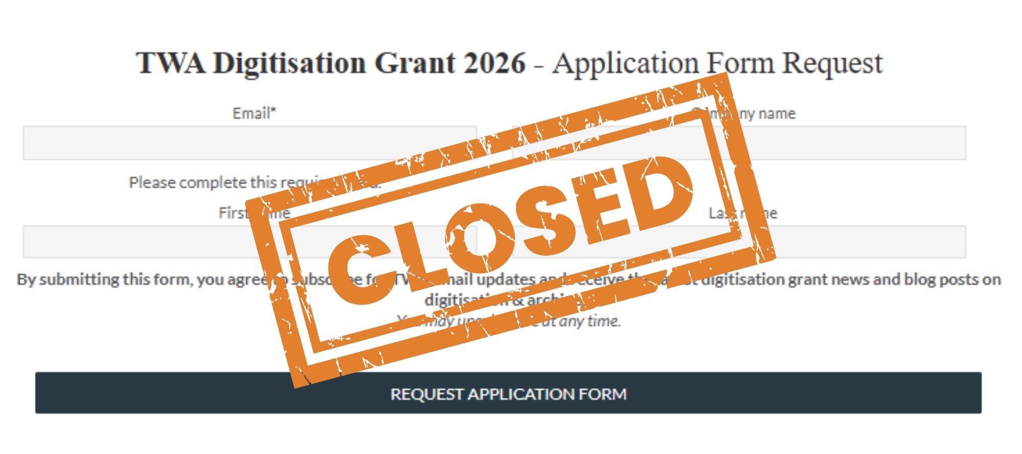 2026 Digitisation Grant applications are now closed